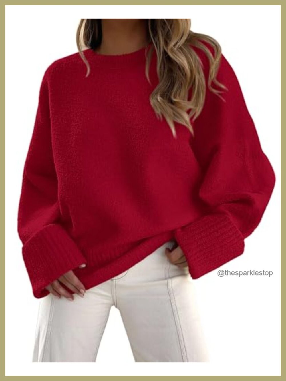 Women's Cozy Oversized Fuzzy Crewneck Pullover Sweater